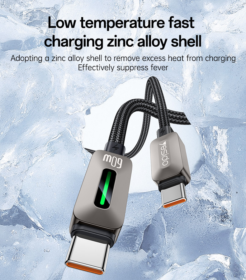 CA198 Type-C To Type-C 60W Fast Charging Data Cable Details