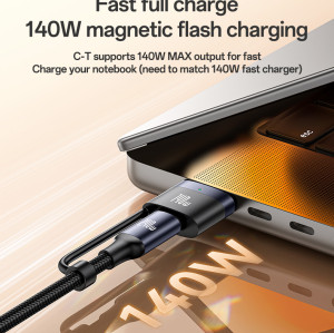 CA197 2 Meter 240W Fast Charging Type-C to Type-C/T 140W Magnetic Charging for IP Laptop Data Cable