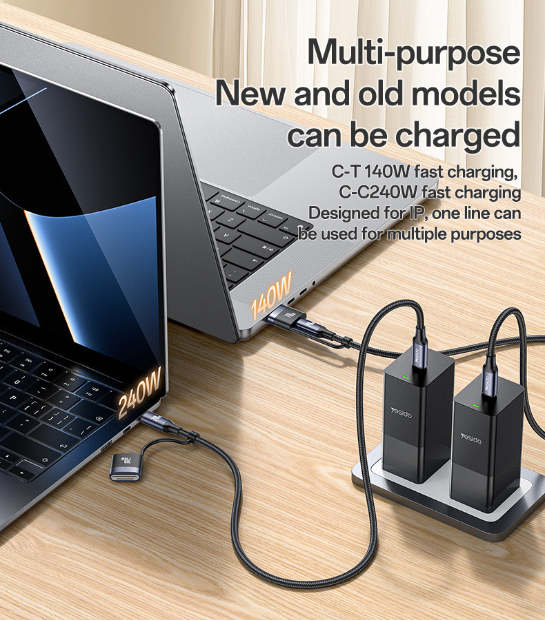 CA197 Type-C To Type-C/T 240W Fast Charging Data Cable Details