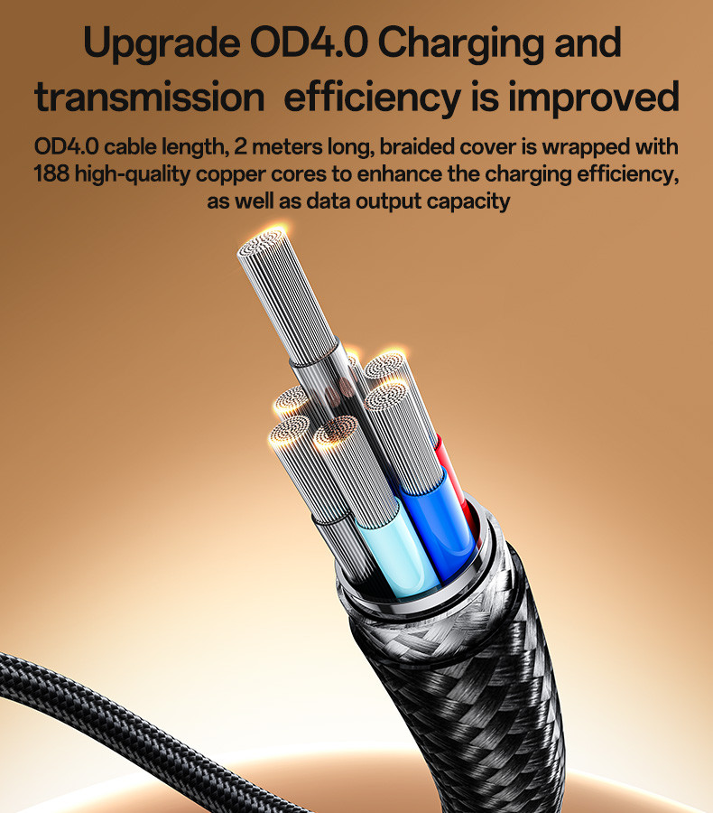 CA197 Type-C To Type-C/T 240W Fast Charging Data Cable Details