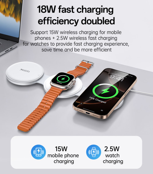 DS29 18W Fast Charging Lightweight Design 5 in 1 Multi Function Foldable Wireless Charger