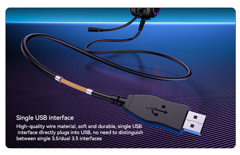 YESIDO EK05 USB Interface RGB Wired Gaming Headset Details