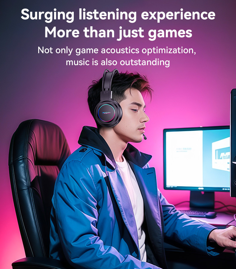 YESIDO EK05 USB Interface RGB Wired Gaming Headset Details