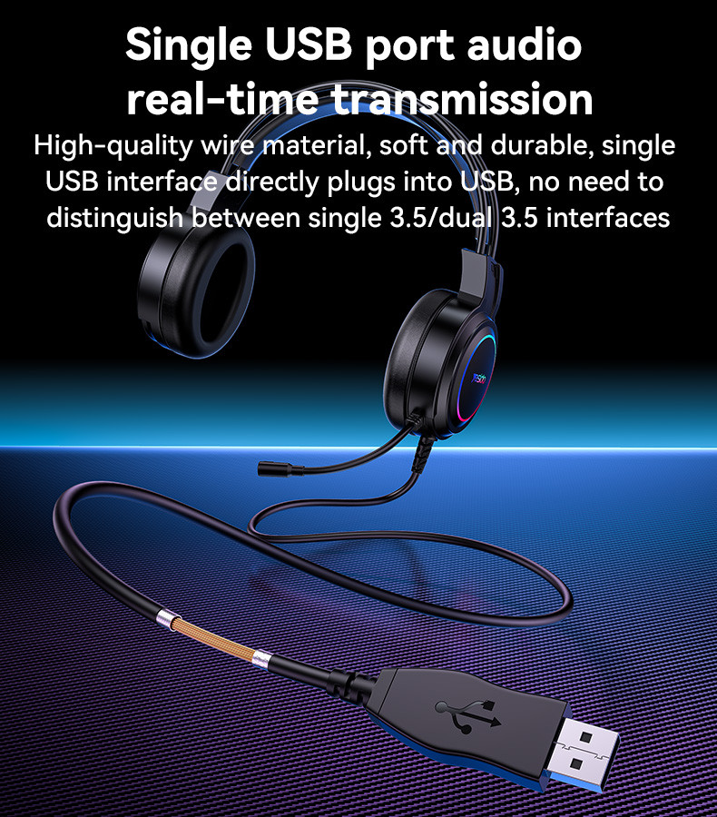 YESIDO EK05 USB Interface RGB Wired Gaming Headset Details