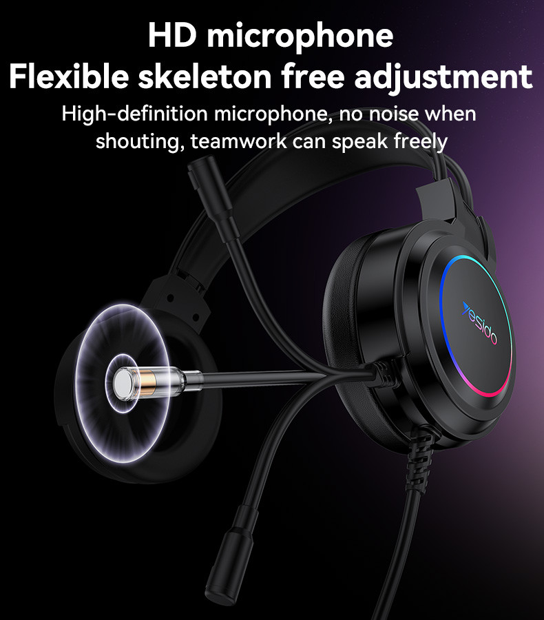 YESIDO EK05 USB Interface RGB Wired Gaming Headset Details