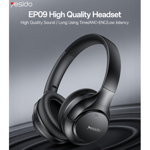 EP09 BT5.4 Earphone Long Using Time ANC&ENC Wireless Headset Low Latency Wireless Headphone