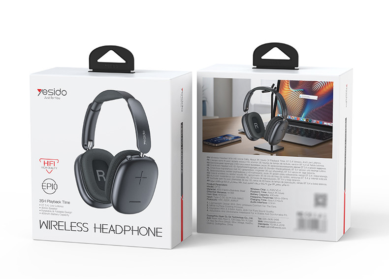 Yesido EP10 BT5.4 Wired&Wireless Bluetooth Headset Packaging