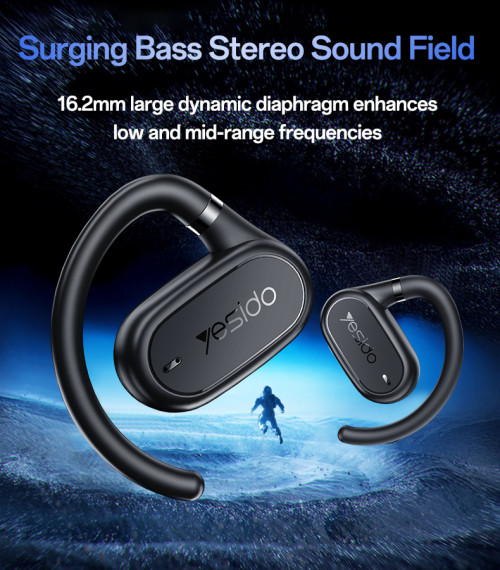 YSP25 BT5.3 Waterproof Open-end On-ear Headphones Large Battery Wireless Earphone OWS BT Headset