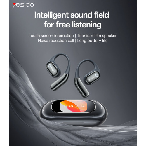YSP26 BT5.4 Open Acoustic Design Touch Screen ENC Noise Reduction LCD BT Wireless Headphone