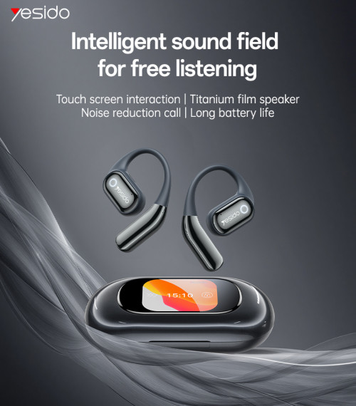 YSP26 BT5.4 Open Acoustic Design Touch Screen ENC Noise Reduction LCD BT Wireless Headphone