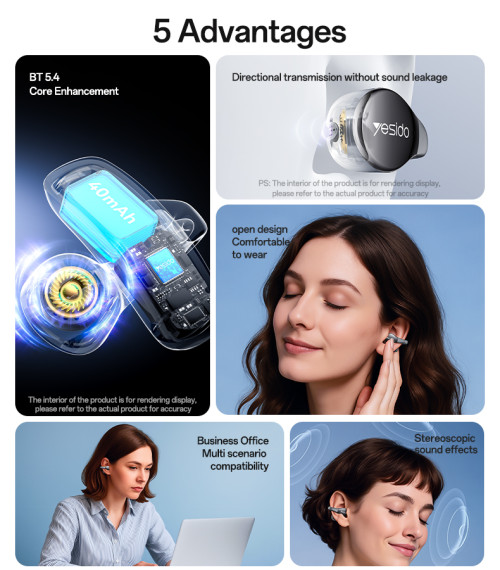 YSP27 BT5.4 High Definition Calling Big Battery OWS BT Wireless Earphone Wireless Headphone