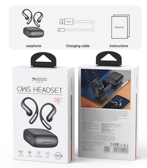YSP28 BT5.4 ENC Noise Reduction Long Endurance Open Design Hifi Sound Quality OWS Wireless Headphone