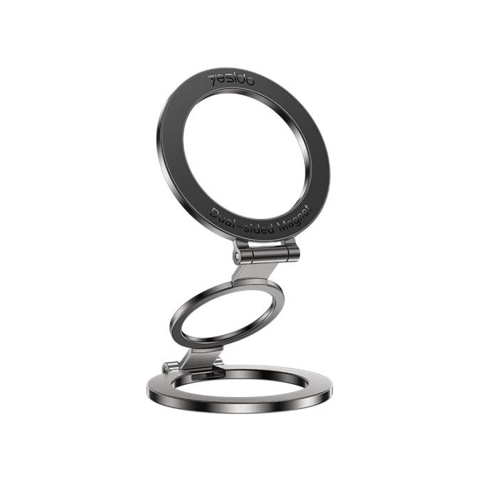 C229 Y60 Three-axis Rotation Zinc Alloy Ulti-anale Support Double-Sided Magnetic Ring Phone Holder