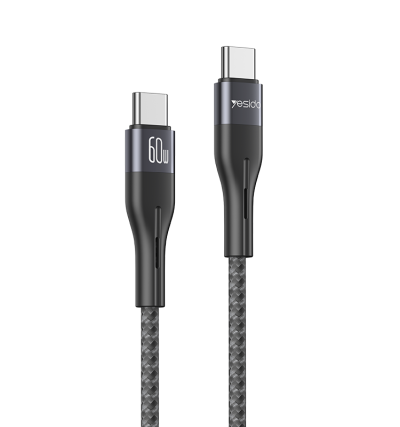 CA156 1.2Meter 60W Aluminum Alloy Nylon Braided Cable | Type-C To Type-C Fast Charge Data Cable