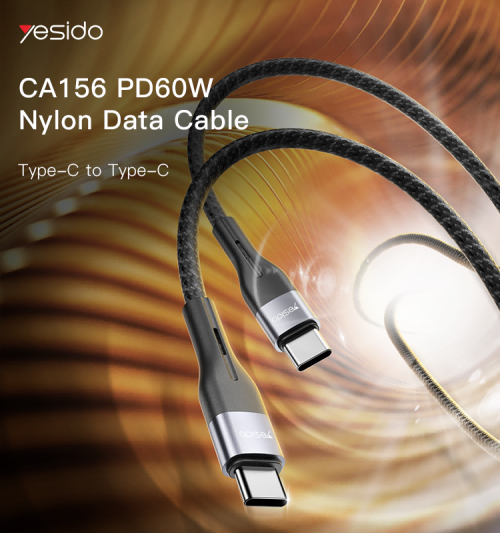 CA156 1.2Meter 60W Aluminum Alloy Nylon Braided Cable | Type-C To Type-C Fast Charge Data Cable