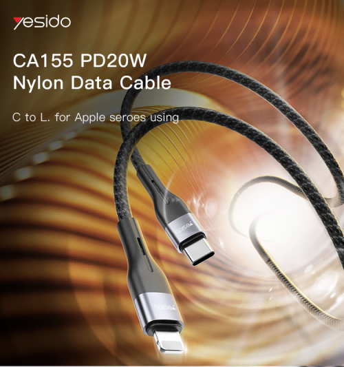 CA155 1.2Meter 20W Aluminum Alloy Nylon Braided Cable | Type-C To Lightning Fast Charge Data Cable
