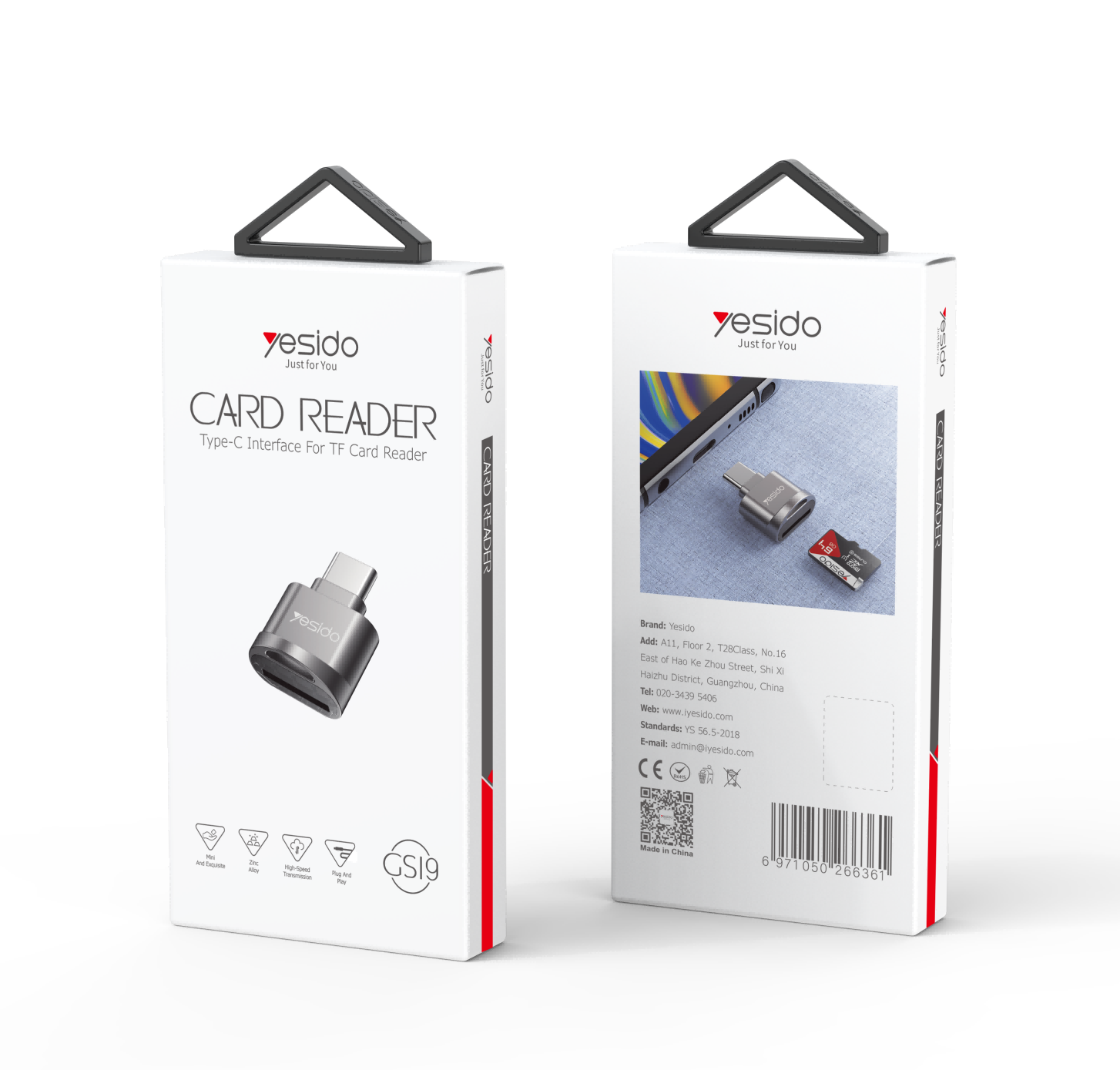 GS19  Type-C to USB OTG Writer Card Reader Packaging