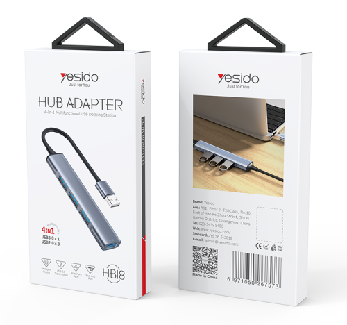 HB18 Customizable USB3.0 USB Hub Adapter | Multiport Dock Adapter Laptop Docking Station