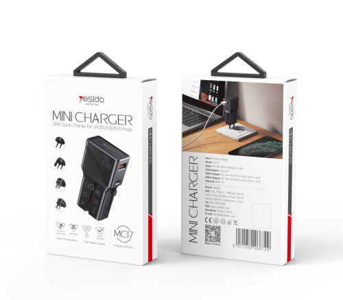 MC17 4 In 1 UK US EU AU universal charger | MINI PD 20W Global Charger