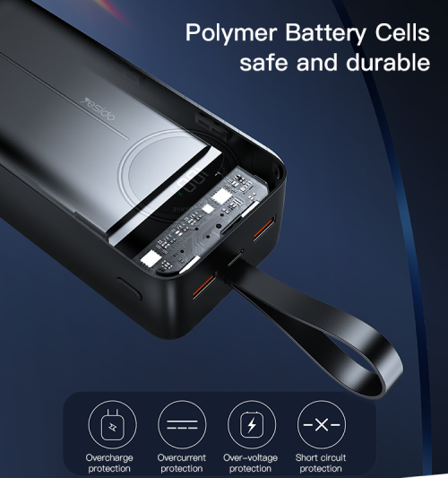 YP44 LCD Digital Display Power Bank Portable Charger 22.5W 50000mAh Fast Charging Power Bank