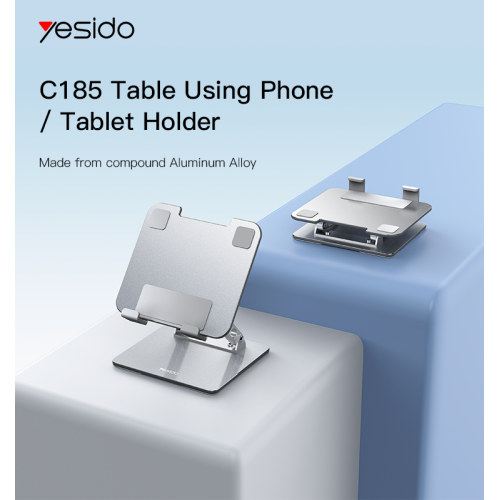 C185 Adjustable Height Aircooled Foldable Desktop Supporter Holder Metal Laptop Tablet PC Stand
