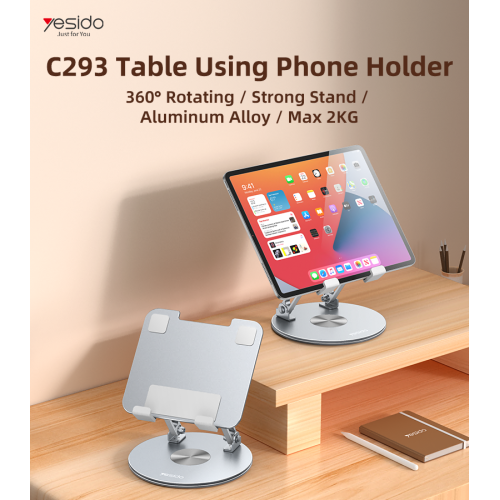 C293 360 Rotating Good Heat Releasing Folding Design Aluminum Alloy Table Holder