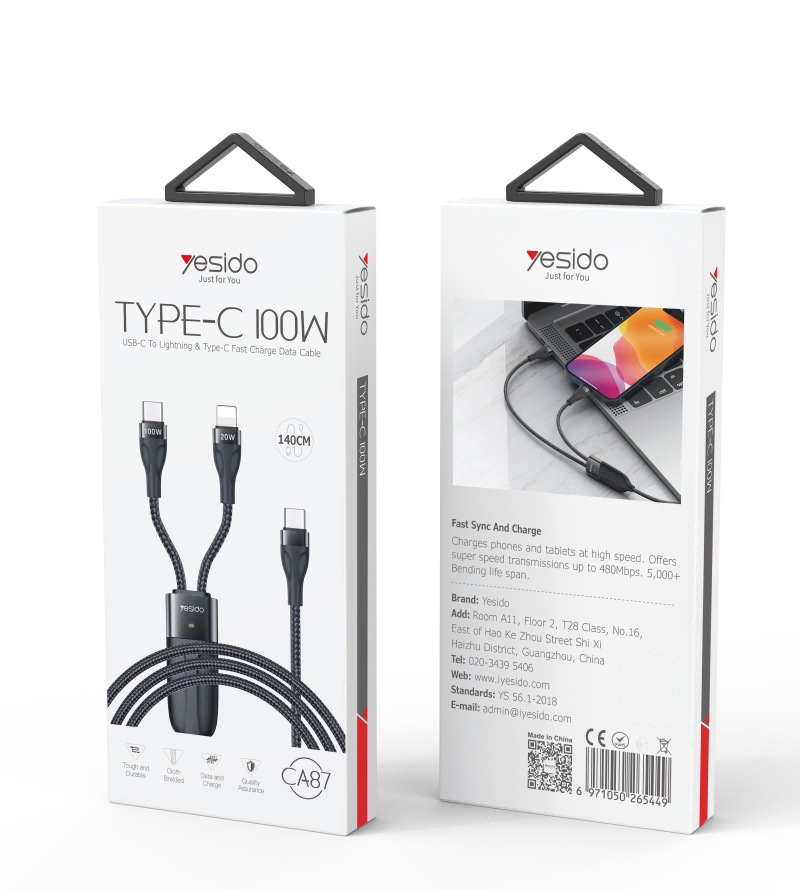 CA87 100W 2 in 1 TC To TC&IP Data Cable Packaging