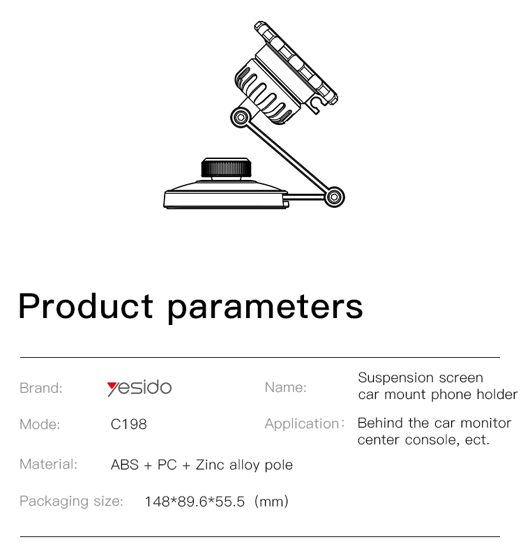 C198 Magsafe Magnetic Phone Holder Parameter