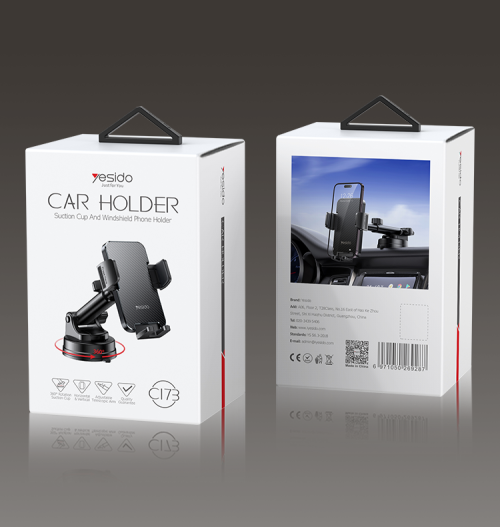C173 Flat Carbon Fiber Texture Holder | with Hollow Silicone Dashboard Using Phone Holder