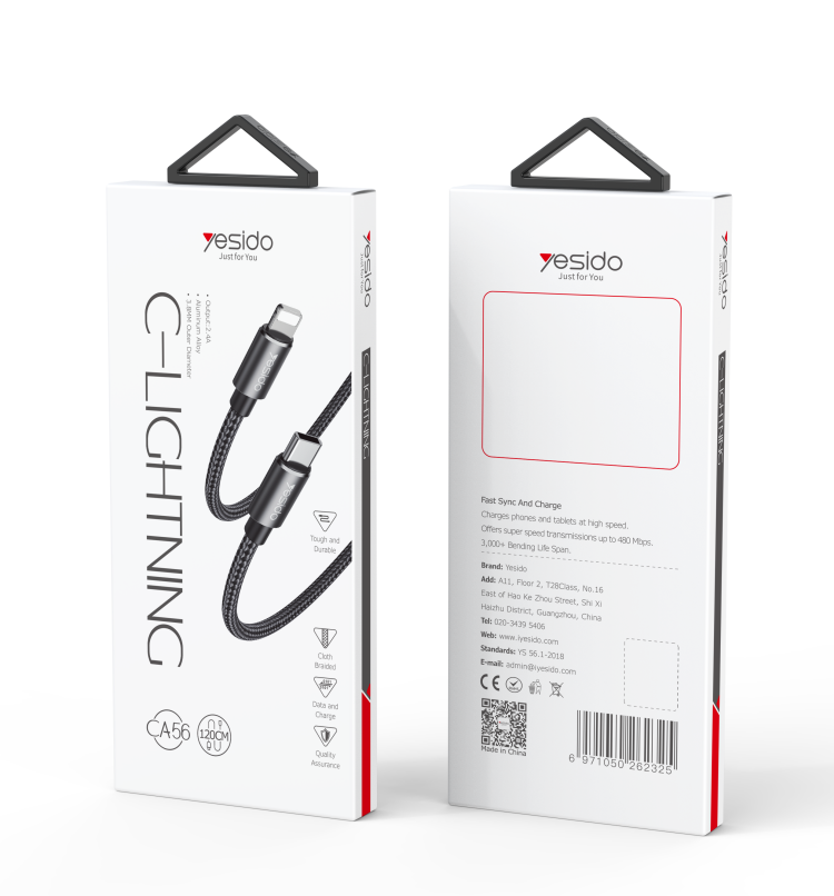 CA56 Type-C To Lightning Data Cable Packaging