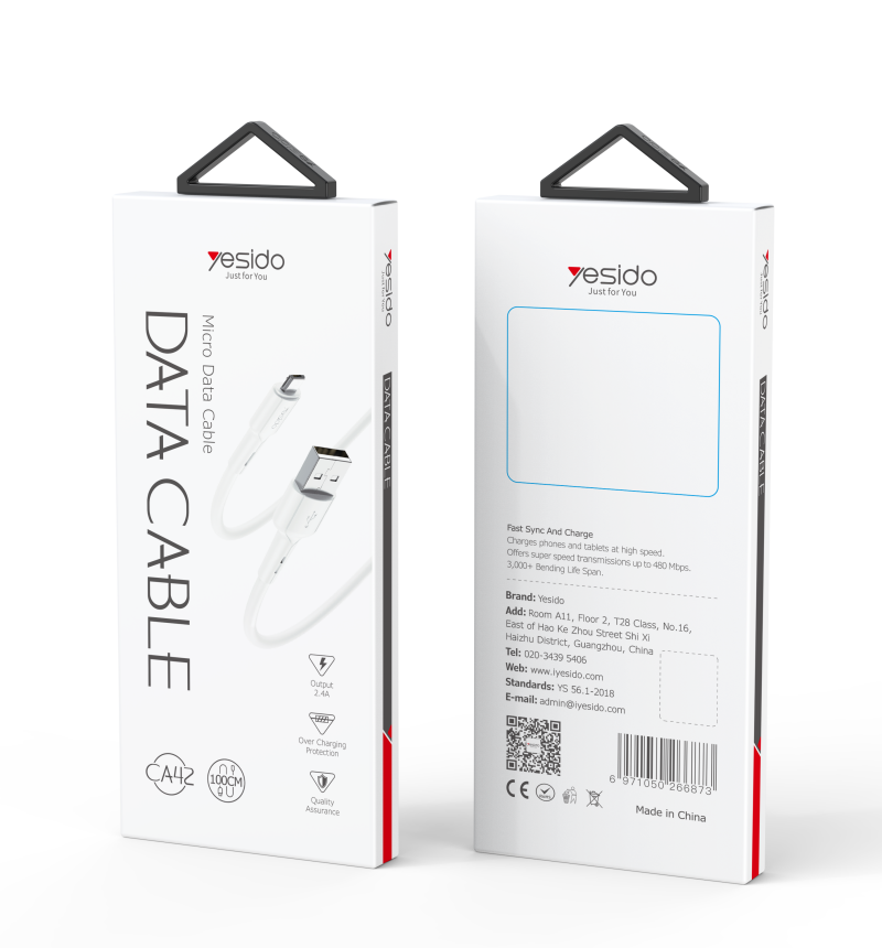CA42 USB To Lightning/Micro/Type-C Data Cable Packaging