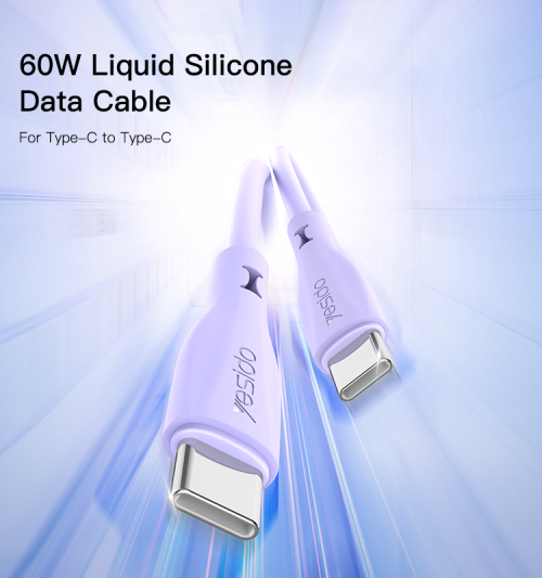 CA152 1Meter 60W Liquid Silicone Cable Type-C To Type-C Fast Charge Data Cable