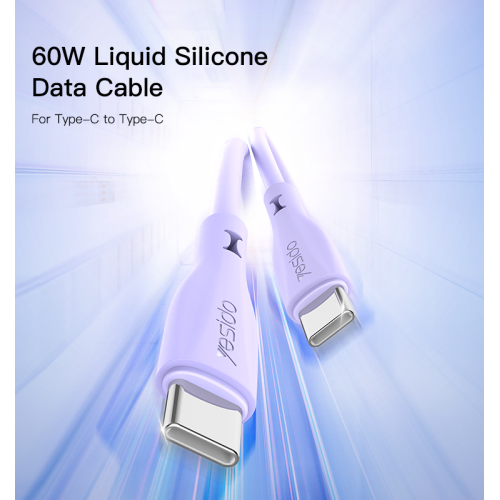 CA152 1Meter 60W Liquid Silicone Cable Type-C To Type-C Fast Charge Data Cable