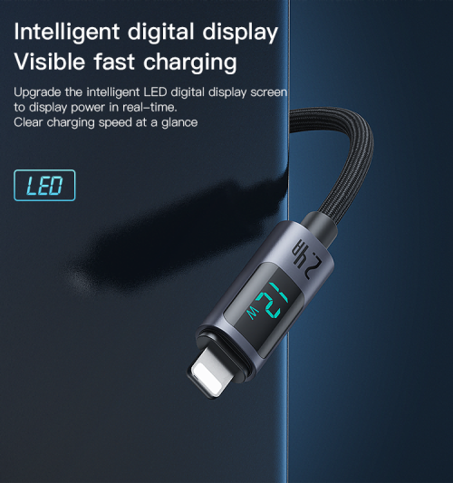 CA122L 1.2Meter 12W LED Indicator Nylon braided USB To Lightning Fast Charge Data Cable
