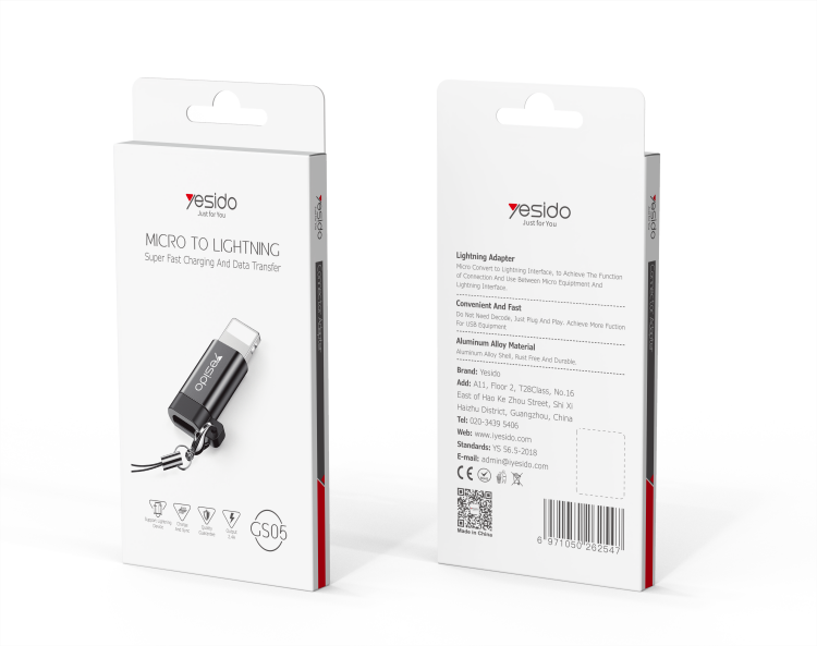 GS05 Lightning To Micro OTG Adapter Packaging