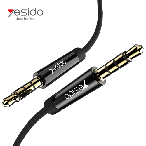 YAU15 2m Nylon Braided 3.5Mm To 3.5Mm Jack plug Speakers Music Connection Aux Auxiliar Audio Cable