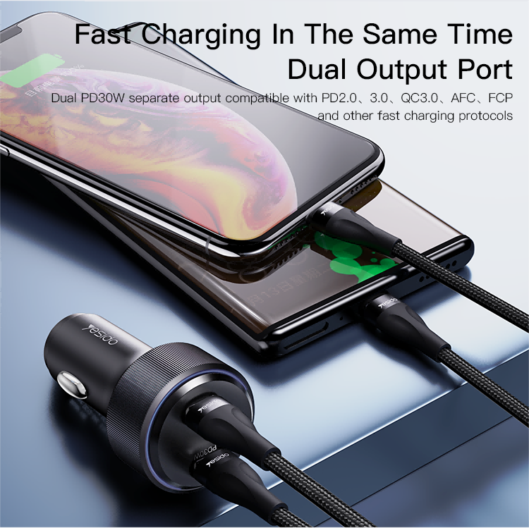 Y48 2 Ports PD Fast Charging Car Charger Details