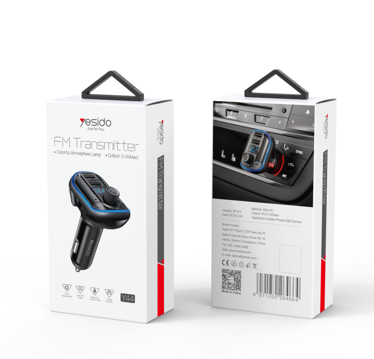 Y44 Bluetooth To FM Convert Car Charger Packaging