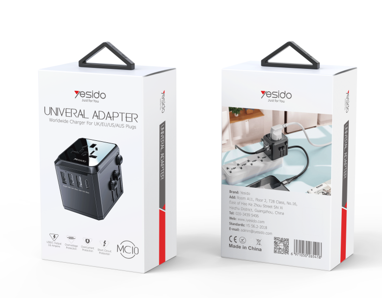 MC10 4 USB & Universal Charger Plug Adapter Packaging