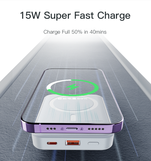 YP45 10000mah Wireless Fast Charging Mag Safe Battery Pack Magnetic Battery Case Power Bank