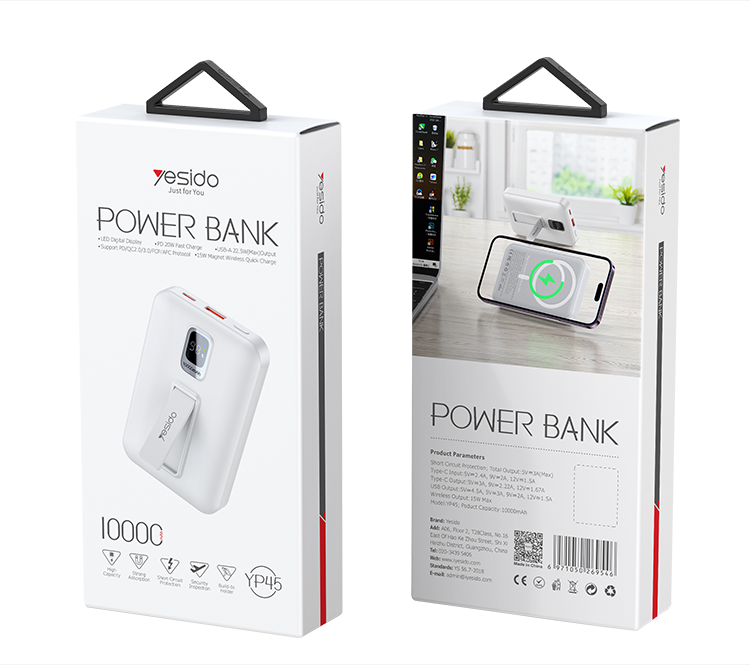 YESIDO YP45 10000mAh Magnetic Power Bank Packaging