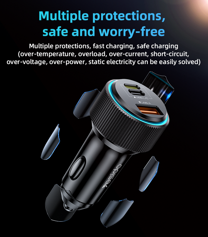 Y60 38W Fast Charging Car Charger Details