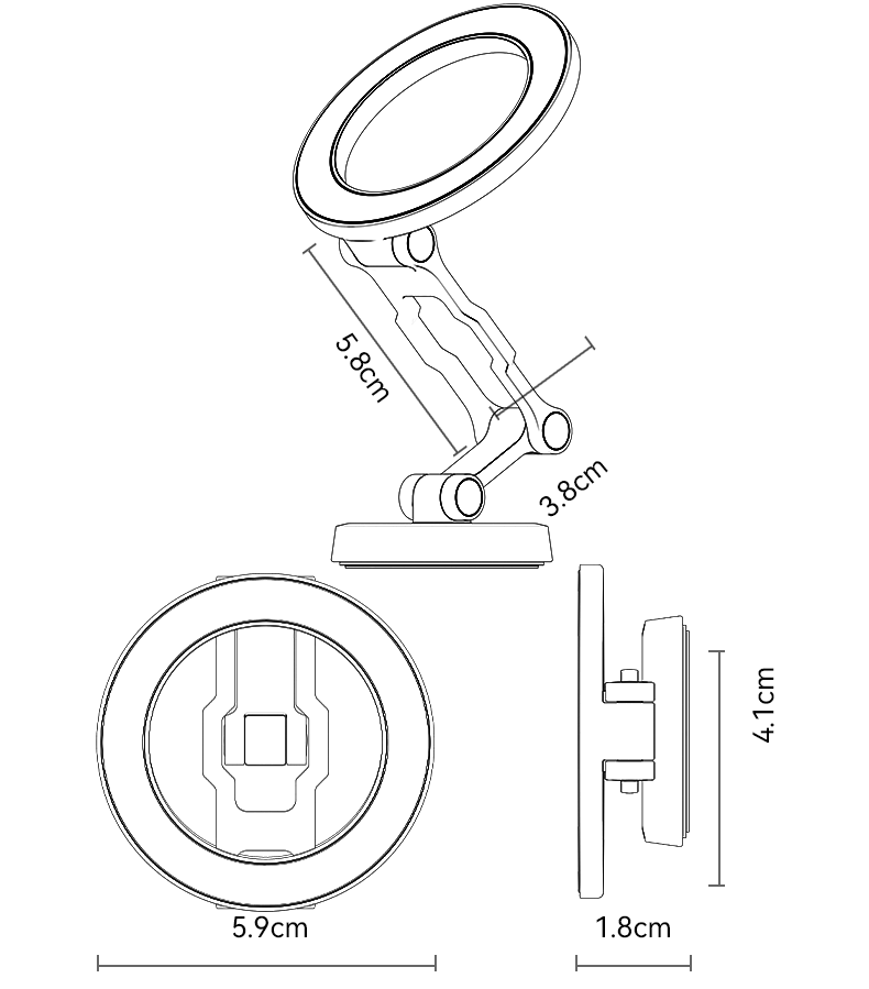 C203 Zinc Alloy Folding Magsafe Magnetic Phone Holder details