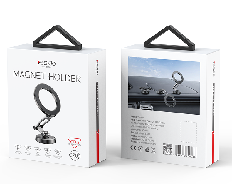 C203 Zinc Alloy Folding Magsafe Magnetic Phone Holder packaging