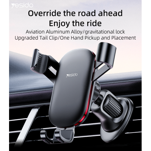 C243 Aluminum Alloy Bionic Hawksbill Hooks Retractable Design Air Vent Gravity Cell Phone Holder