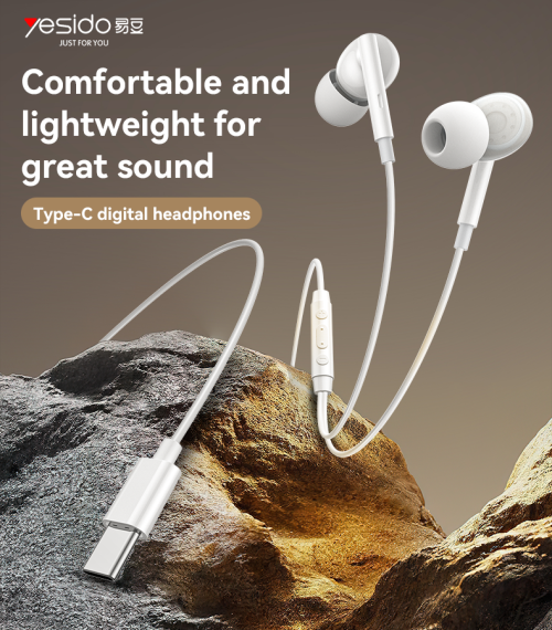 YH45 High-definition microphone Zero-latency With Remote Control Type-C Wire In-ear Earphone