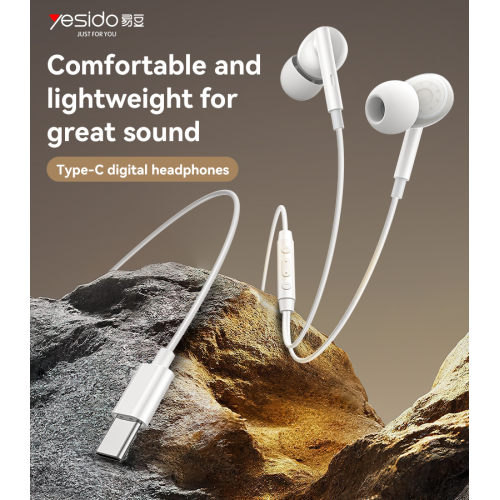 YH45 High-definition microphone Zero-latency With Remote Control Type-C Wire In-ear Earphone