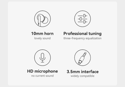 YH46 High-definition MIC Zero-latency With Remote Control 3.5mm Interface Wire In-ear Earphone