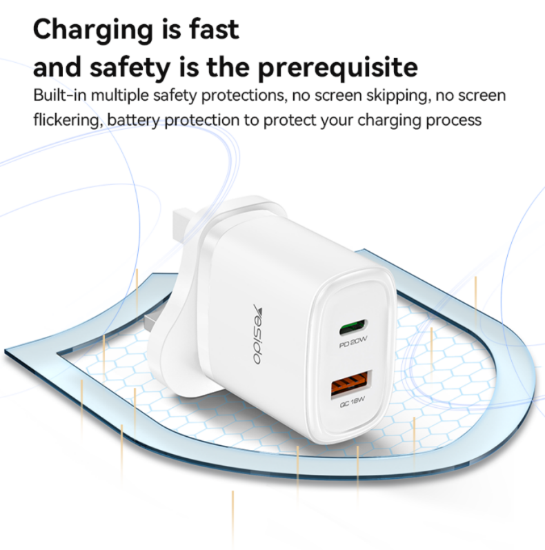 YC49 20W Fast Charging Home Charger(TC+USB) Details