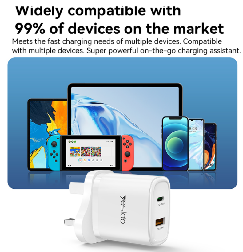 YC49 20W Fast Charging Home Charger(TC+USB) Details